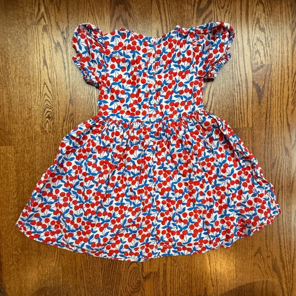 Mini Boden Madeline Woven Dress in Chalk Pink Cherries 7-8 Years - Picture 4 of 9